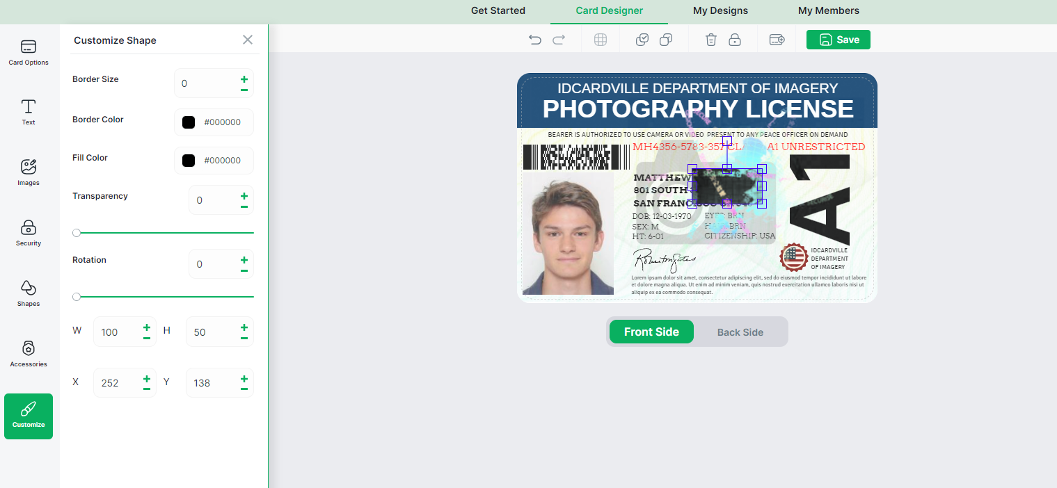 Shapes – How to Add and Customize Shapes on Your ID Card – IDCreator ...